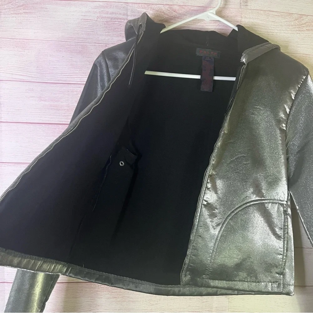 Vintage 2000s Y2K Ralph Ralph Lauren‎ silver metallic cropped jacket medium